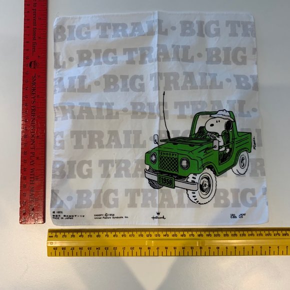 RARE LOT OF 3 VINTAGE (1959, 1970) SNOOPY HANDKERCHIEFS - Picture 7 of 15